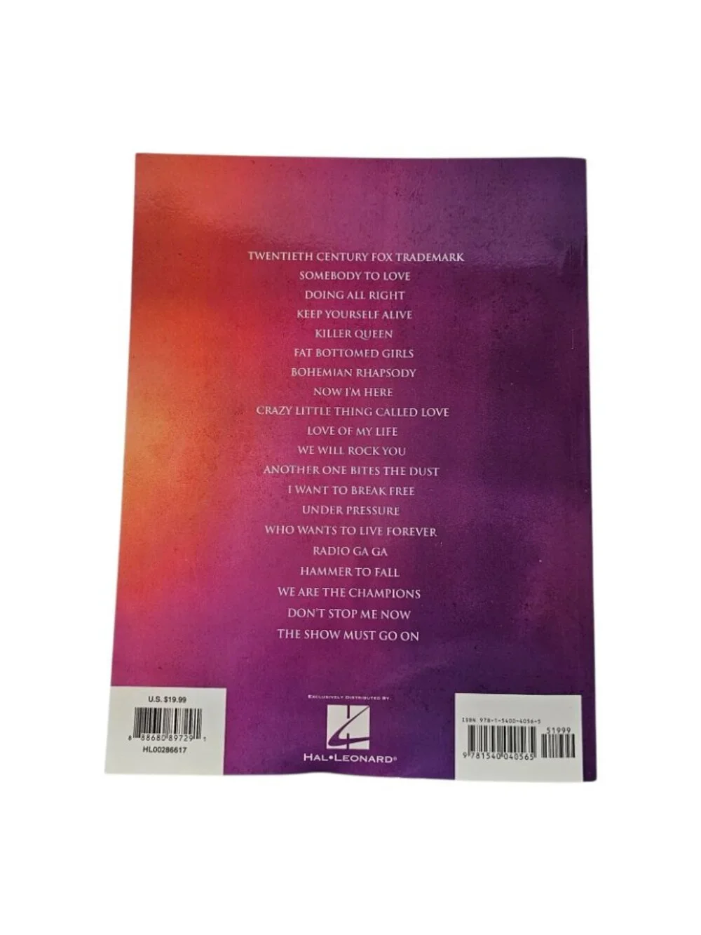 Queen Bohemian Rhapsody Movie Soundtrack Sheet Music Book Piano Vocal Guitar Cho